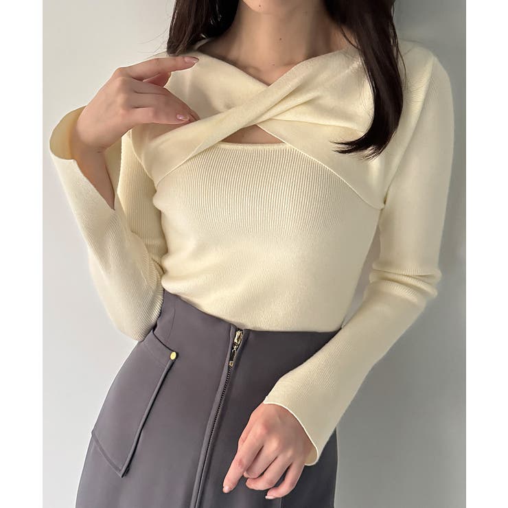 クロスドレープニットトップス | JUNOAH | 詳細画像8 