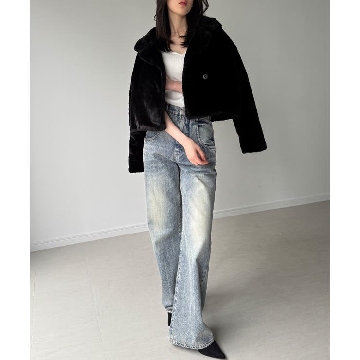 2wayカラーショート中綿フェイクファージャケット | JUNOAH | 詳細画像12 