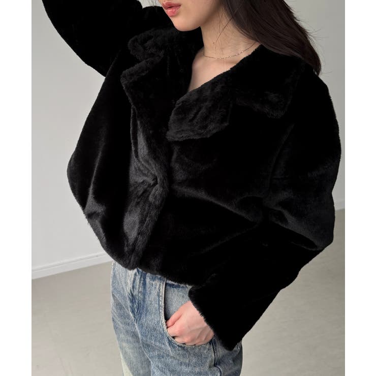 2wayカラーショート中綿フェイクファージャケット | JUNOAH | 詳細画像13 