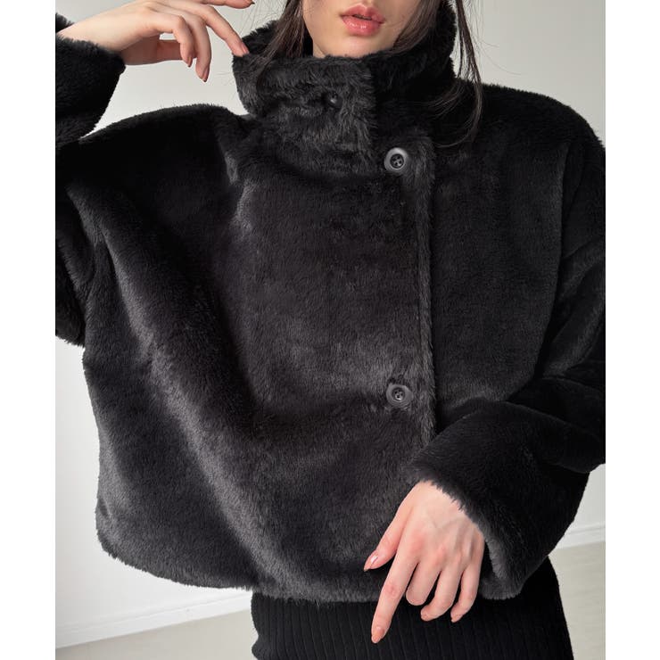 2wayカラーショート中綿フェイクファージャケット | JUNOAH | 詳細画像15 