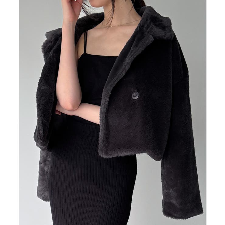 2wayカラーショート中綿フェイクファージャケット | JUNOAH | 詳細画像18 