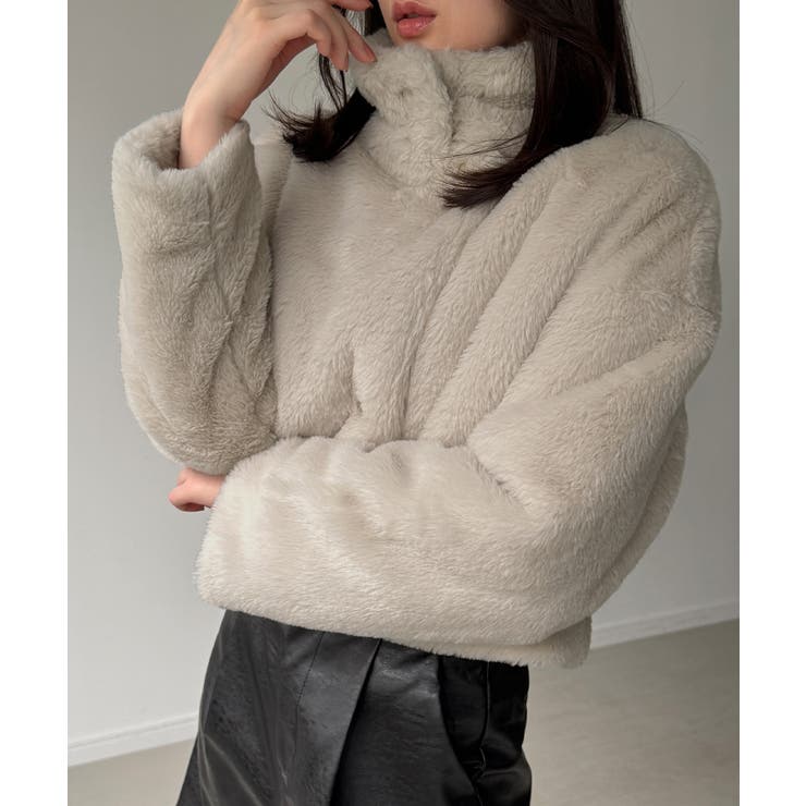 2wayカラーショート中綿フェイクファージャケット | JUNOAH | 詳細画像4 