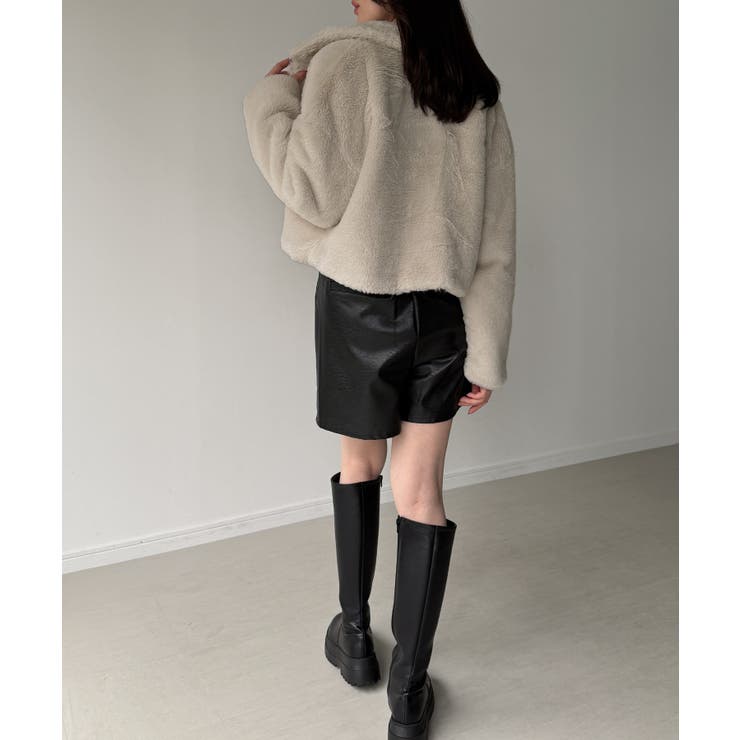 2wayカラーショート中綿フェイクファージャケット | JUNOAH | 詳細画像6 