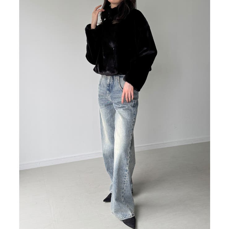 2wayカラーショート中綿フェイクファージャケット | JUNOAH | 詳細画像8 