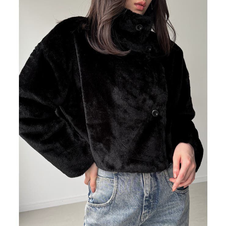 2wayカラーショート中綿フェイクファージャケット | JUNOAH | 詳細画像9 