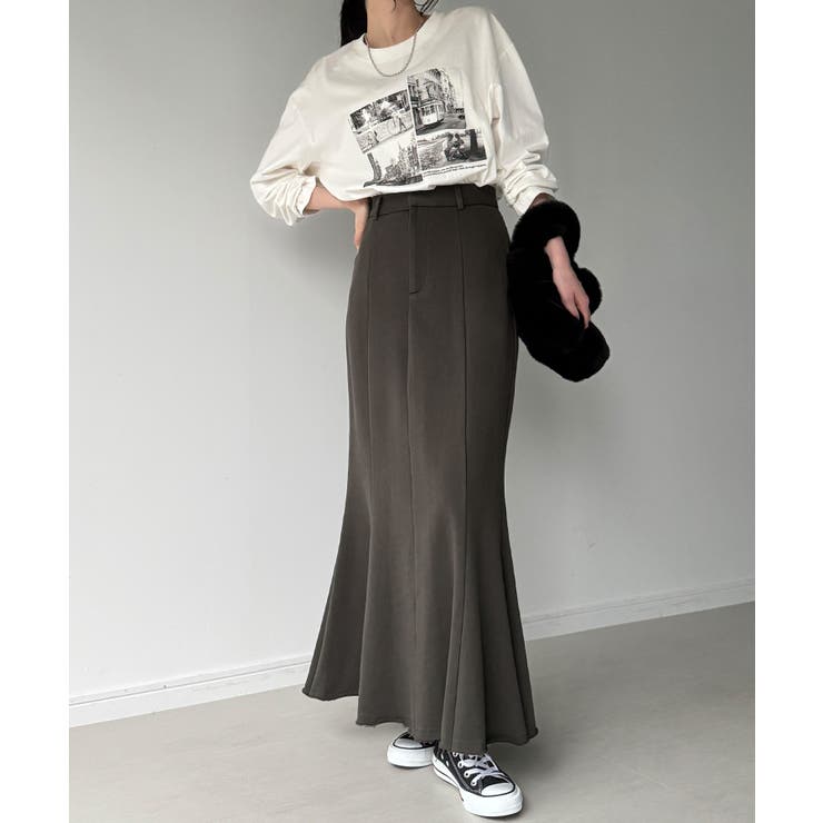 チャコール | スウェットマーメイドスカート | JUNOAH