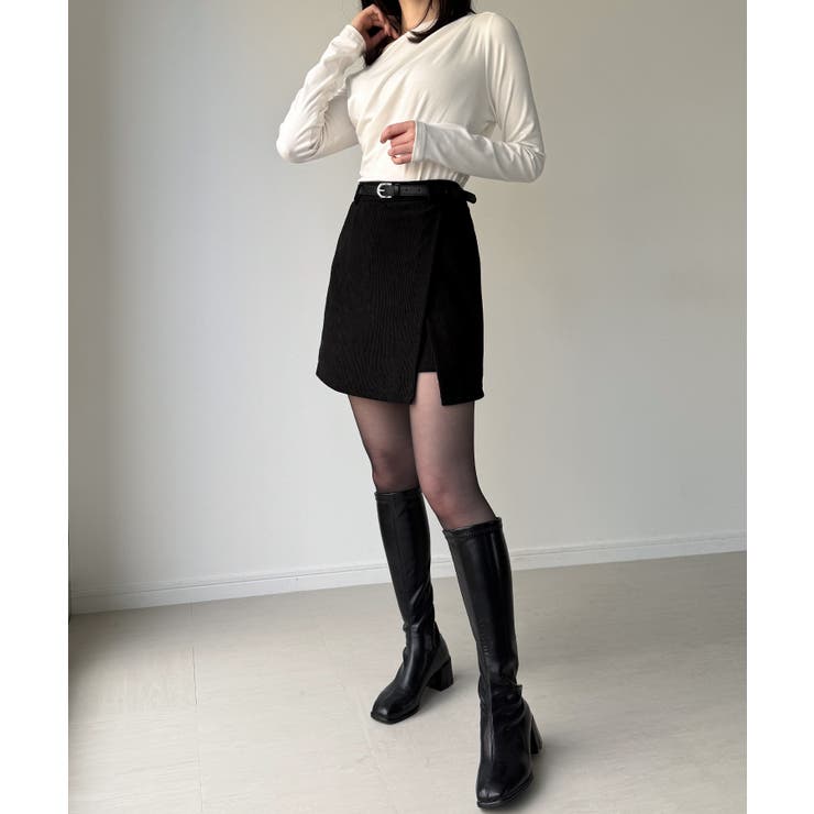 裏起毛コーデュロイミニスカート | JUNOAH | 詳細画像4 