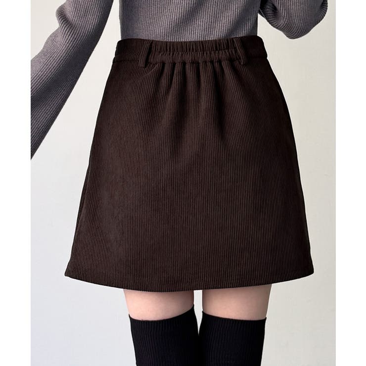 裏起毛コーデュロイミニスカート | JUNOAH | 詳細画像8 
