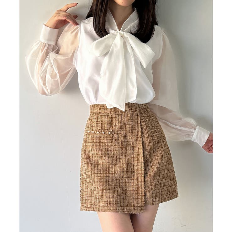 ラメツイードラップデザインスカパン | JUNOAH | 詳細画像11 