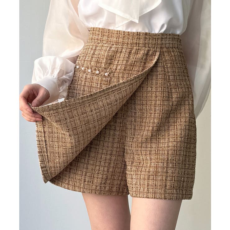 ラメツイードラップデザインスカパン | JUNOAH | 詳細画像12 