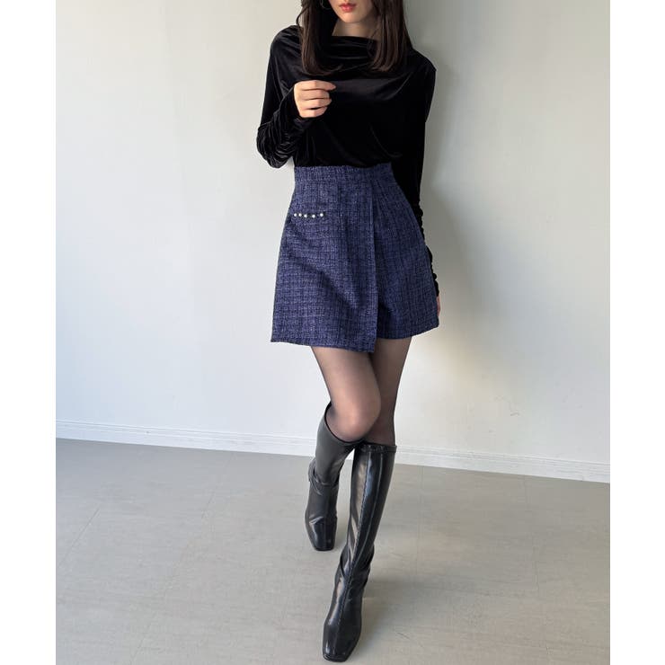 ラメツイードラップデザインスカパン | JUNOAH | 詳細画像6 