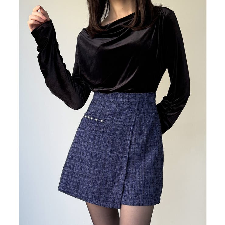 ラメツイードラップデザインスカパン | JUNOAH | 詳細画像7 