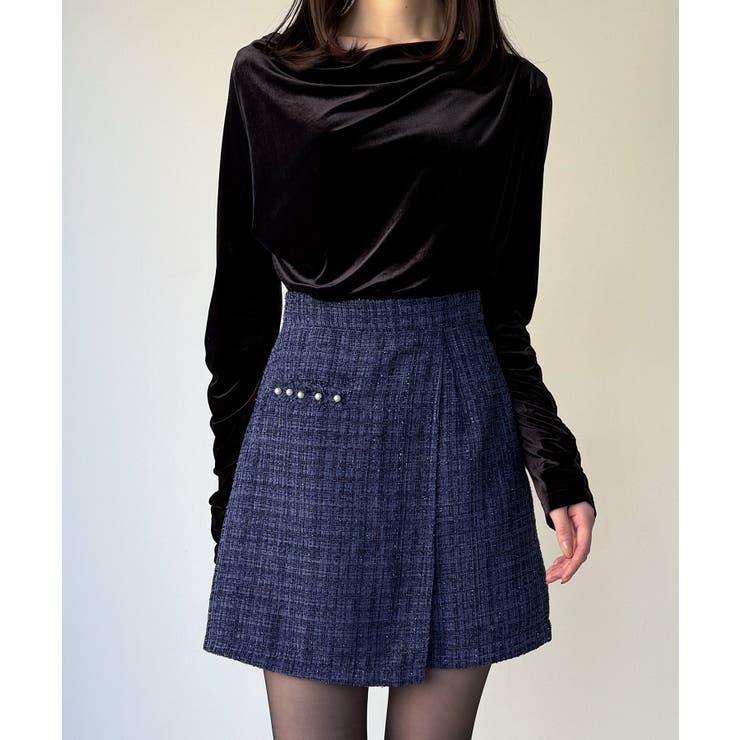 ラメツイードラップデザインスカパン | JUNOAH | 詳細画像8 