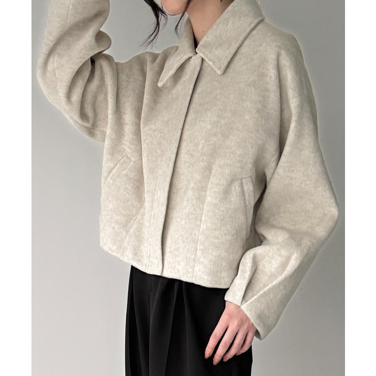 アイボリー | ステンカラーショートコート | JUNOAH