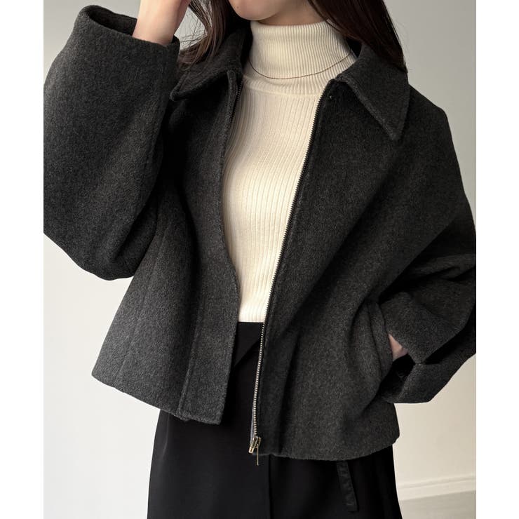 ダークグレー | ステンカラーショートコート | JUNOAH