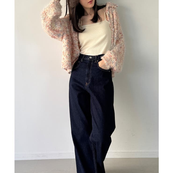 つぶつぶミックスカラー襟付きニットカーディガン | JUNOAH | 詳細画像2 