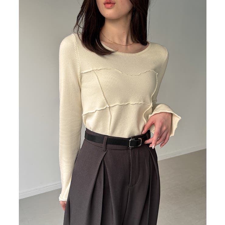 メロービスチェラインニットトップス | JUNOAH | 詳細画像2 