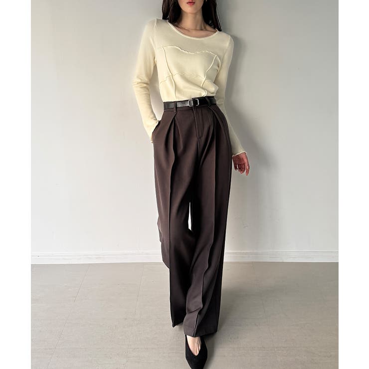 メロービスチェラインニットトップス | JUNOAH | 詳細画像4 