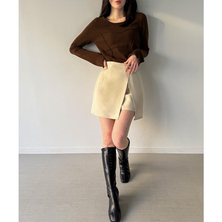 メロービスチェラインニットトップス | JUNOAH | 詳細画像8 