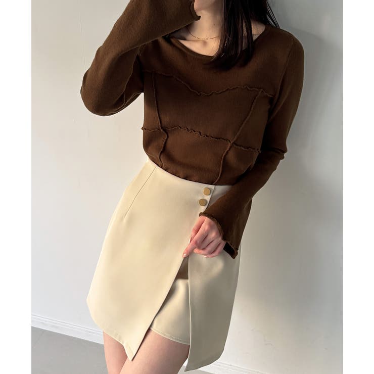 メロービスチェラインニットトップス | JUNOAH | 詳細画像9 