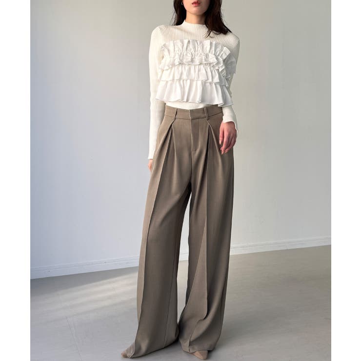 フリルビスチェ風ドッキングリブニット | JUNOAH | 詳細画像12 