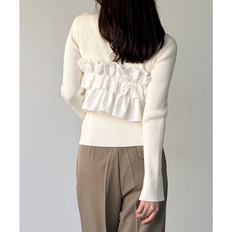 フリルビスチェ風ドッキングリブニット | JUNOAH | 詳細画像14 