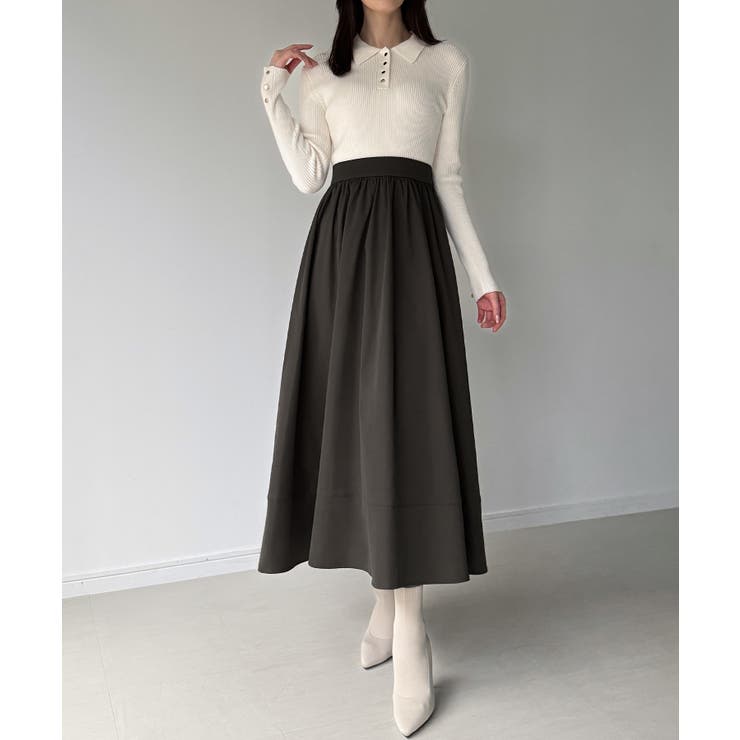 ポロリブニットドッキングワンピース | JUNOAH | 詳細画像10 