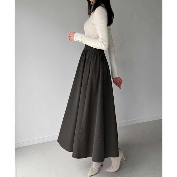 ポロリブニットドッキングワンピース | JUNOAH | 詳細画像8 