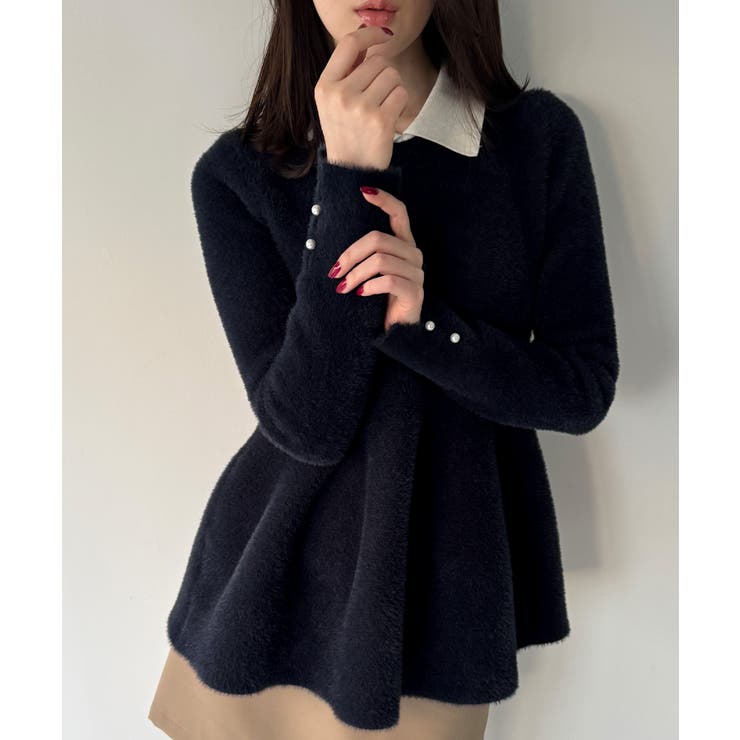 シャギーペプラムニットトップス | JUNOAH | 詳細画像10 