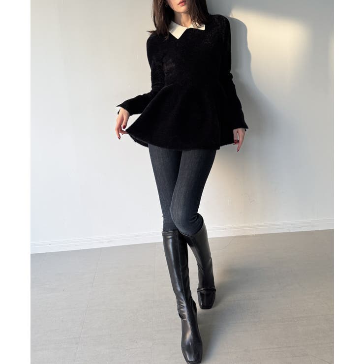 シャギーペプラムニットトップス | JUNOAH | 詳細画像2 