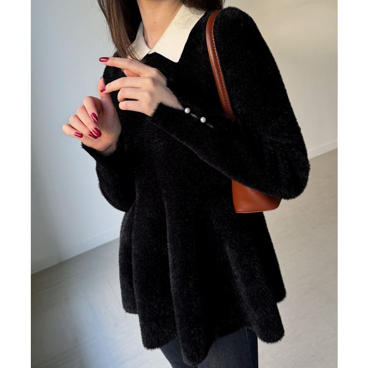 シャギーペプラムニットトップス | JUNOAH | 詳細画像4 