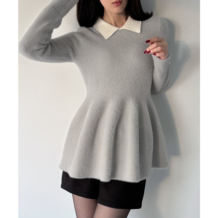 シャギーペプラムニットトップス | JUNOAH | 詳細画像6 