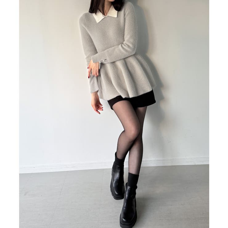 シャギーペプラムニットトップス | JUNOAH | 詳細画像8 