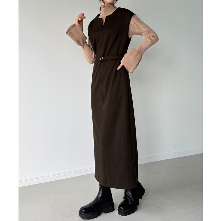 キーネックIラインロングワンピース | JUNOAH | 詳細画像10 