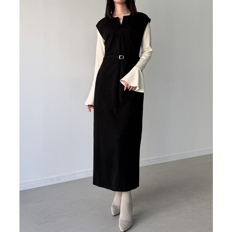 キーネックIラインロングワンピース | JUNOAH | 詳細画像4 