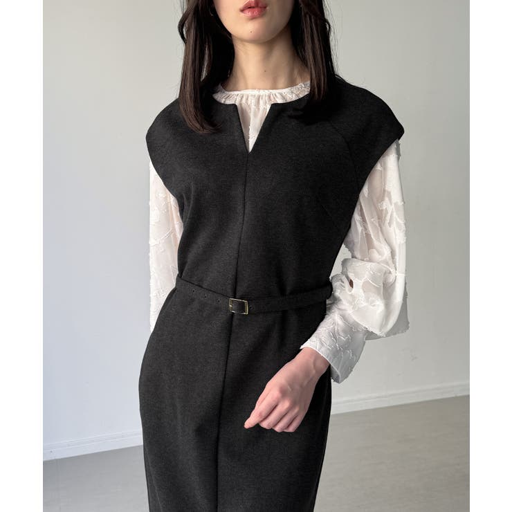 キーネックIラインロングワンピース | JUNOAH | 詳細画像8 