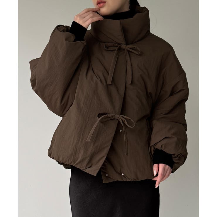 スタンドカラーリボン中綿アウター | JUNOAH | 詳細画像12 