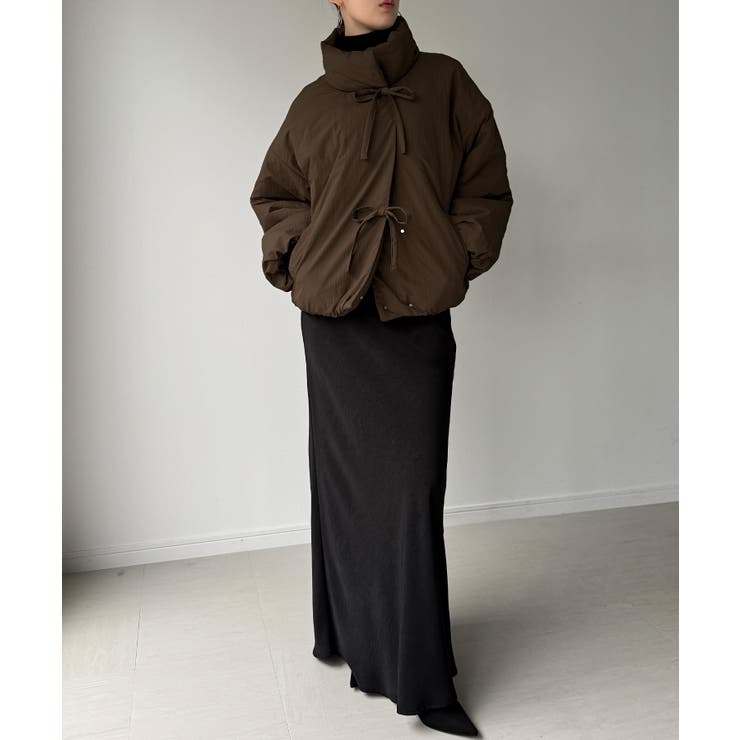 スタンドカラーリボン中綿アウター | JUNOAH | 詳細画像15 