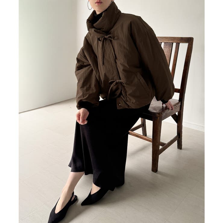 スタンドカラーリボン中綿アウター | JUNOAH | 詳細画像16 