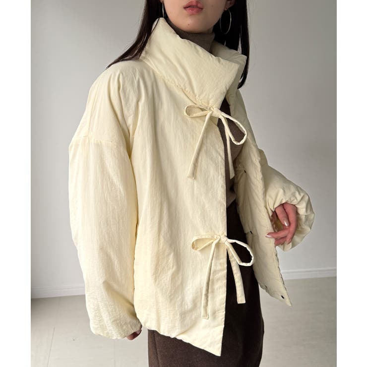 スタンドカラーリボン中綿アウター | JUNOAH | 詳細画像21 