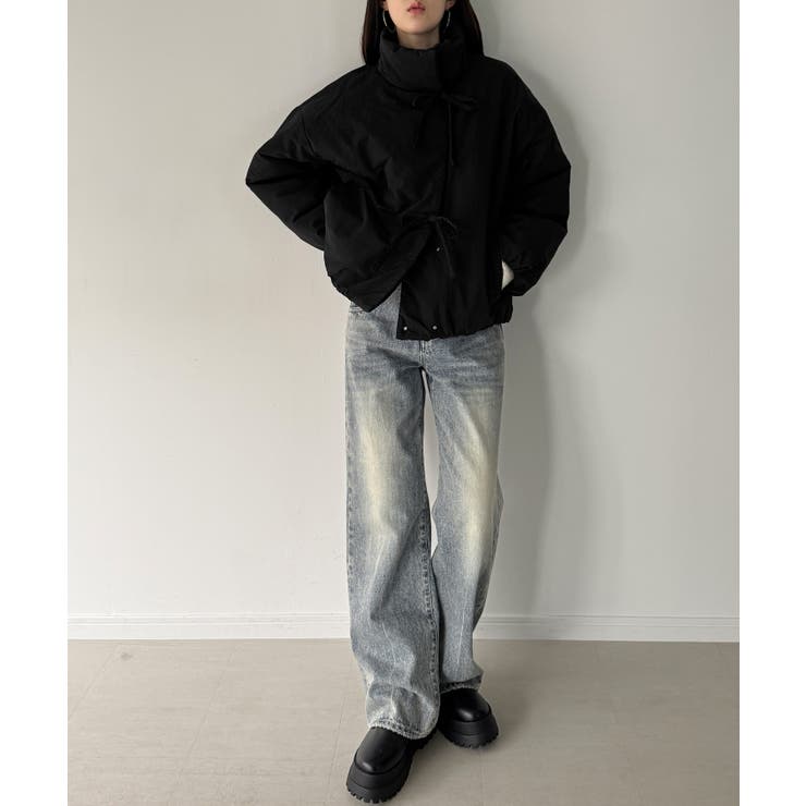 スタンドカラーリボン中綿アウター | JUNOAH | 詳細画像6 