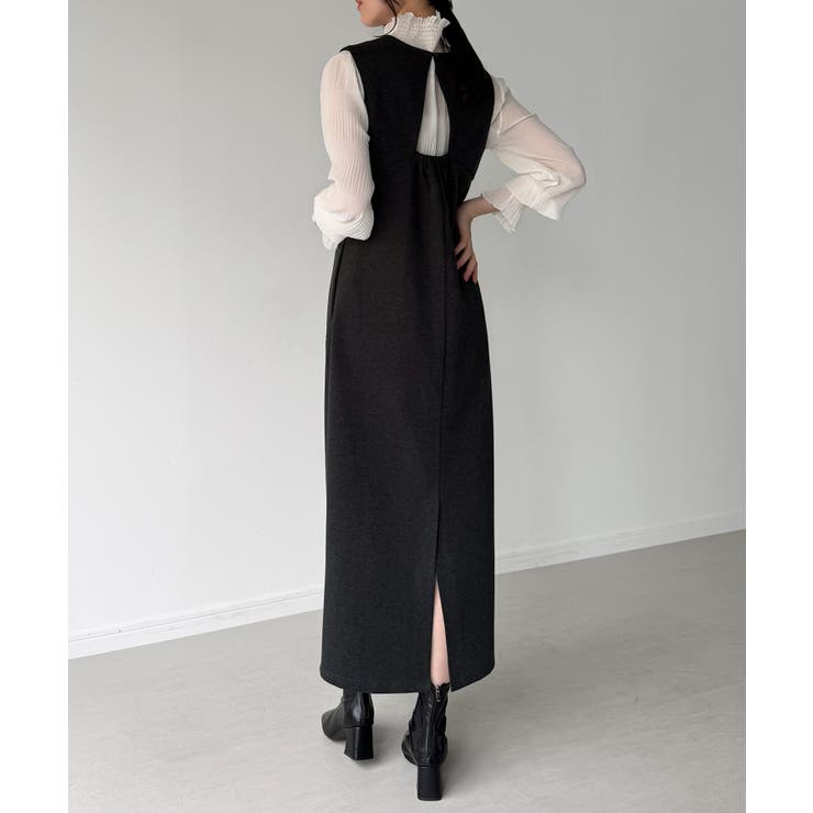 バックオープンIラインワンピース[品番：AMTW0012854]｜junoah
