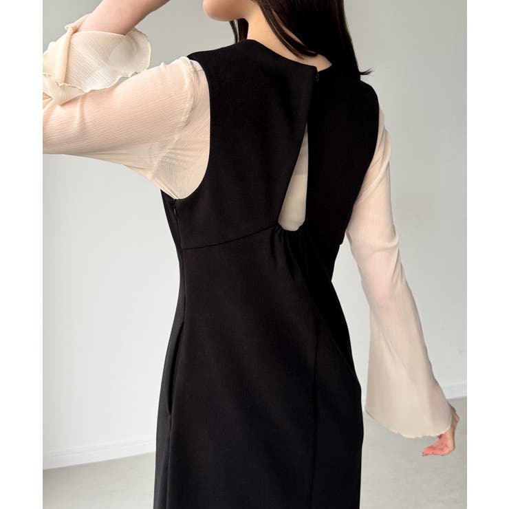 バックオープンIラインワンピース[品番：AMTW0012854]｜junoah