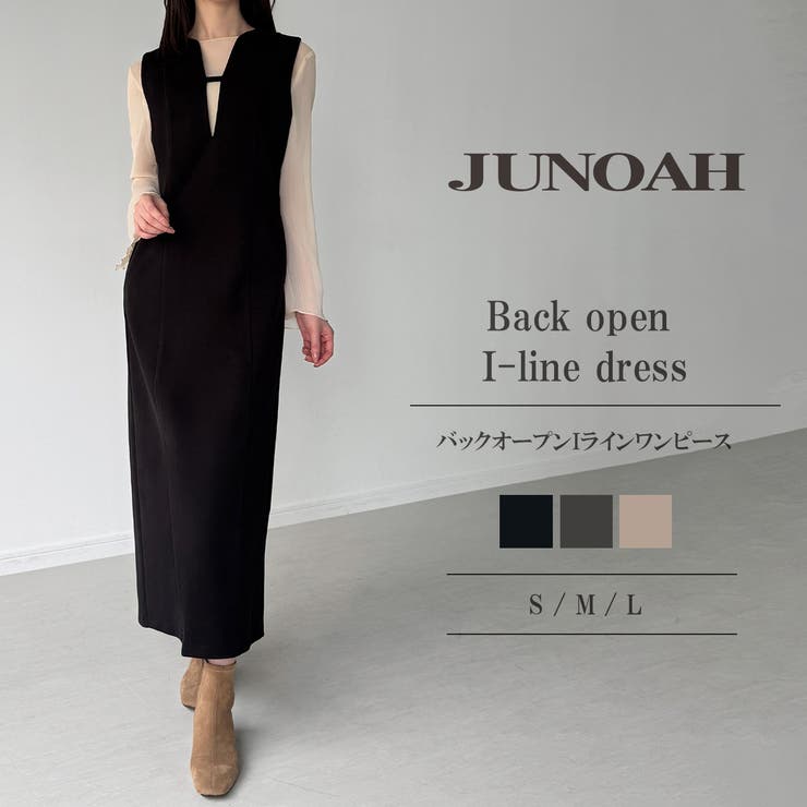 バックオープンIラインワンピース[品番：AMTW0012854]｜JUNOAH