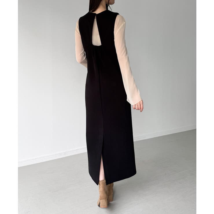 バックオープンIラインワンピース[品番：AMTW0012854]｜junoah