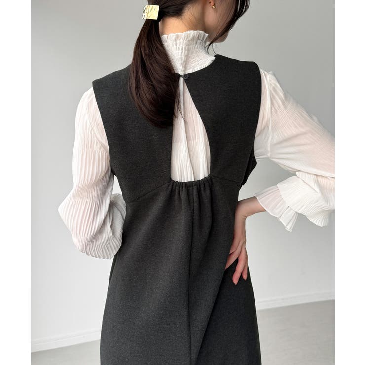 バックオープンIラインワンピース[品番：AMTW0012854]｜junoah