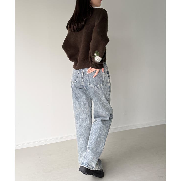 花柄ジャガードショートニット | JUNOAH | 詳細画像12 