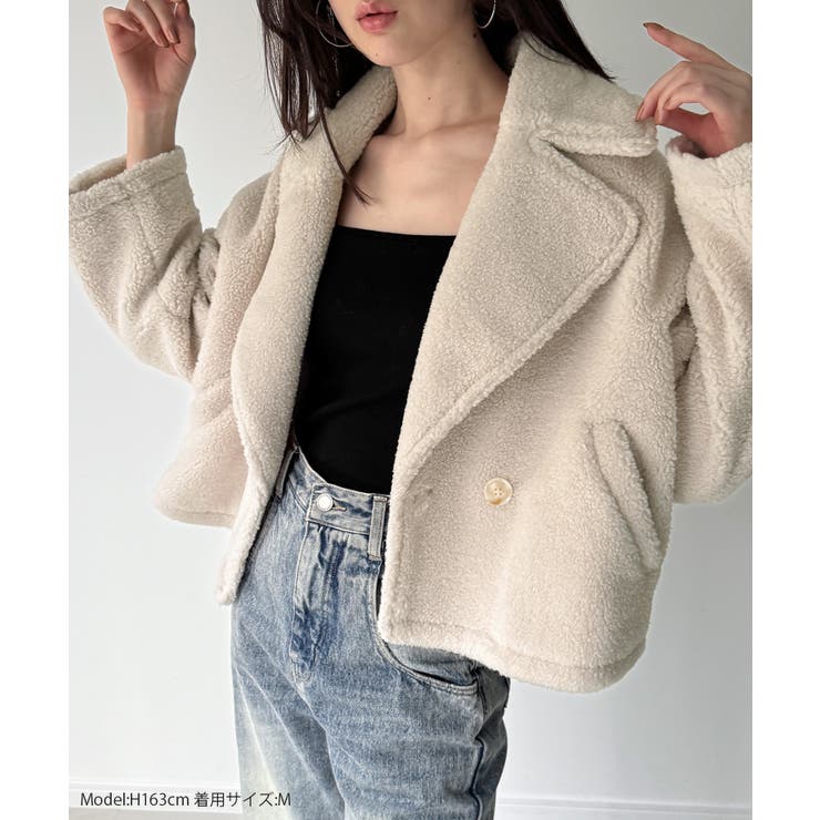 クロップドボアコート | JUNOAH | 詳細画像2 