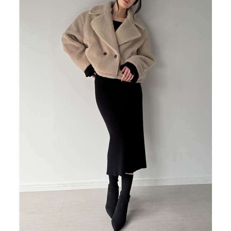 クロップドボアコート | JUNOAH | 詳細画像5 