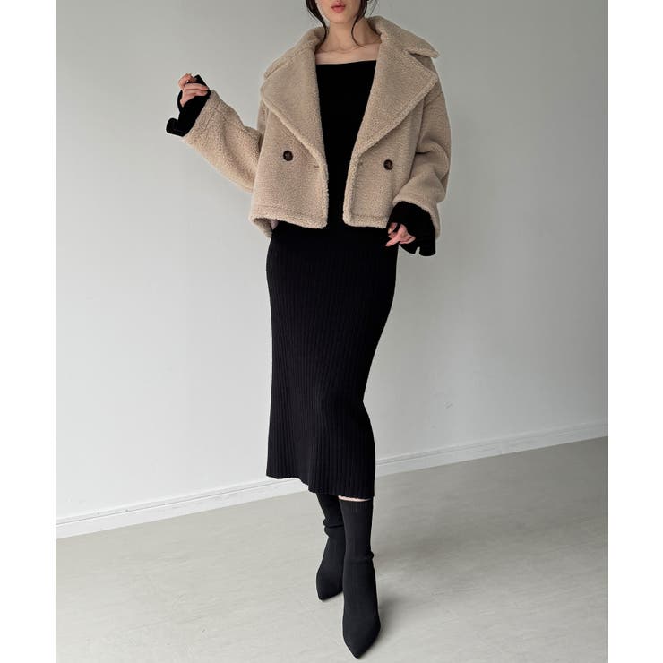 クロップドボアコート | JUNOAH | 詳細画像7 